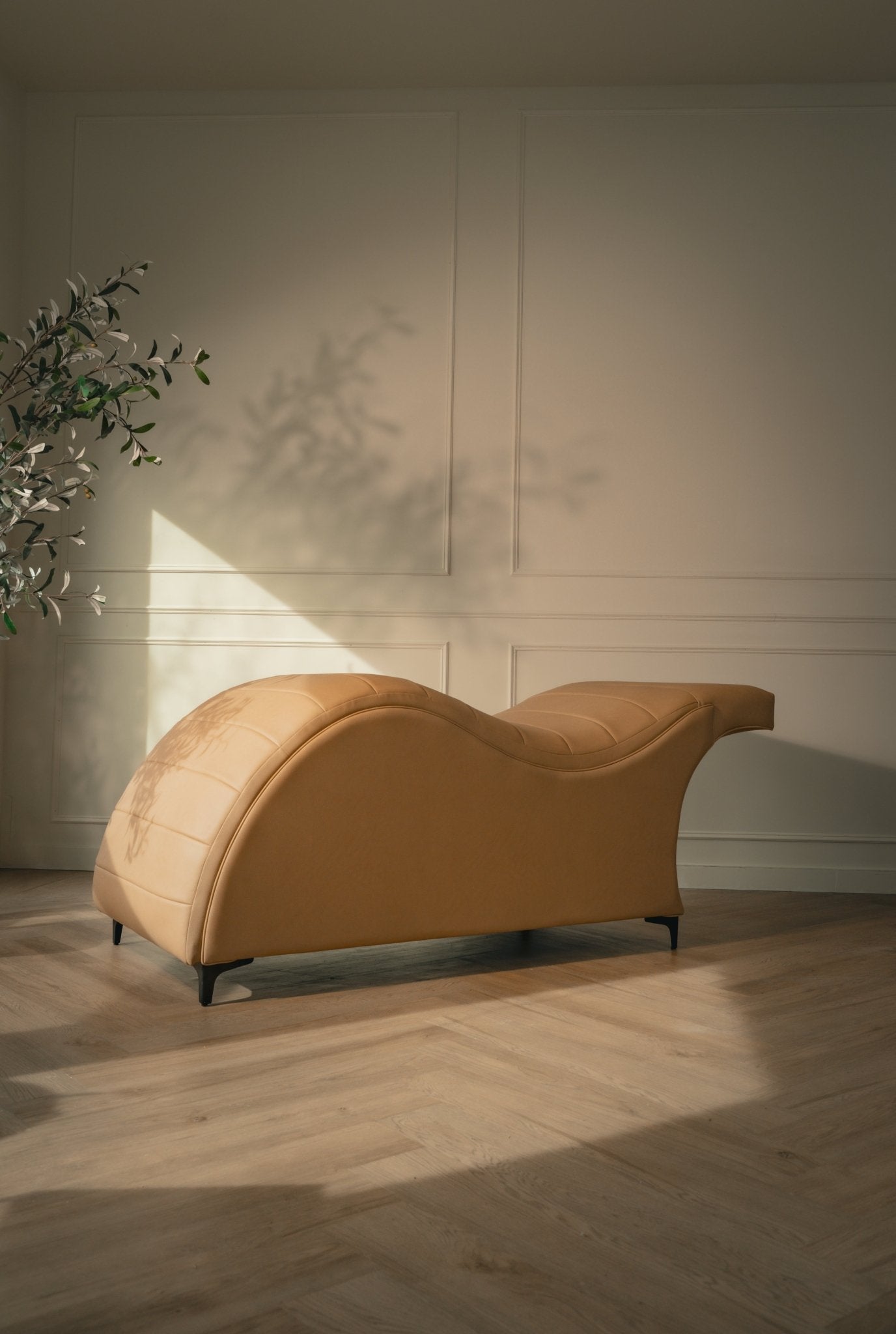 Ready to Ship - As Is Mina Ergonomic Salon Bed - Shade Nude - Plush + Oak