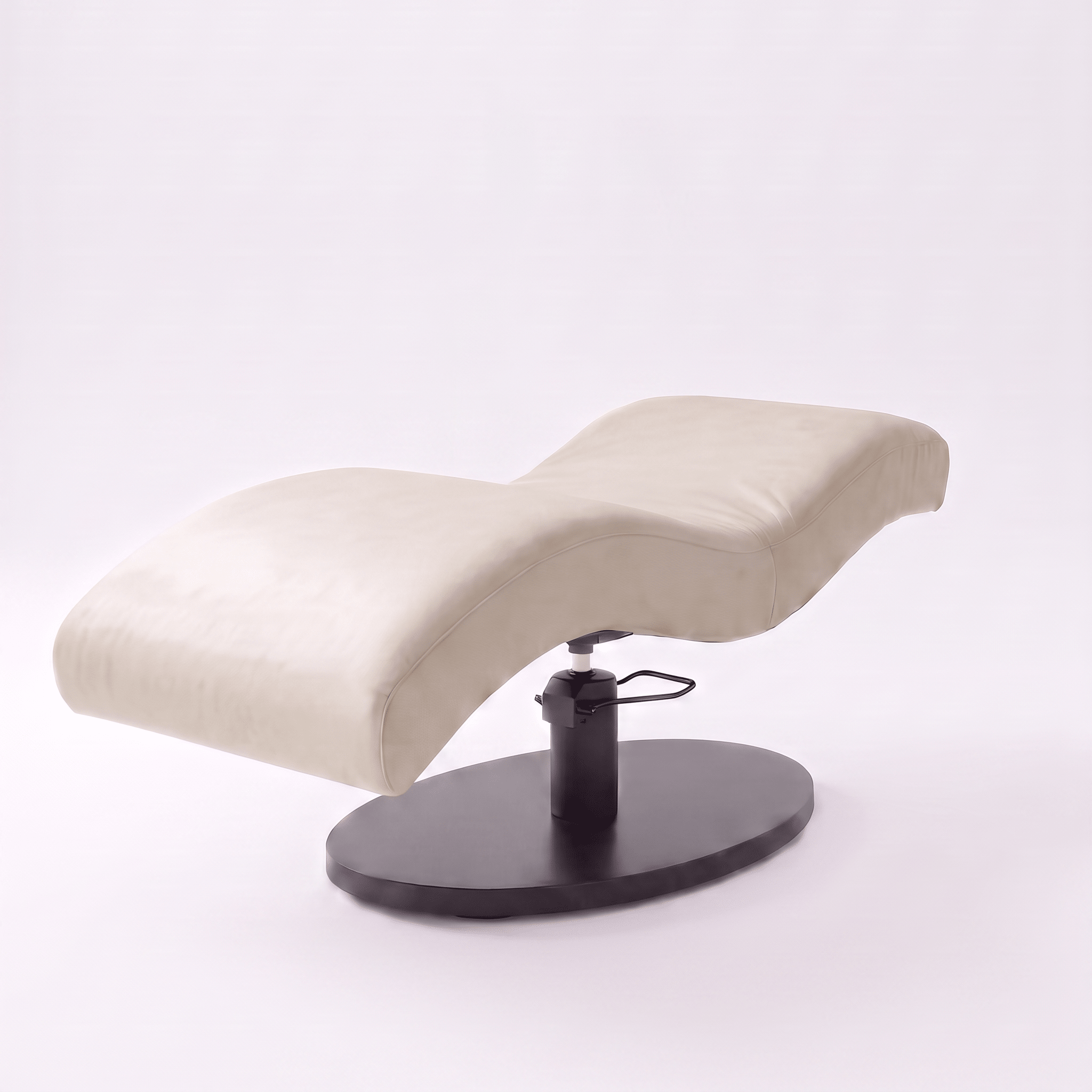 Vera Sleek 360® Curved Beauty Bed with Swivel (Matte Black) - Plush + Oak