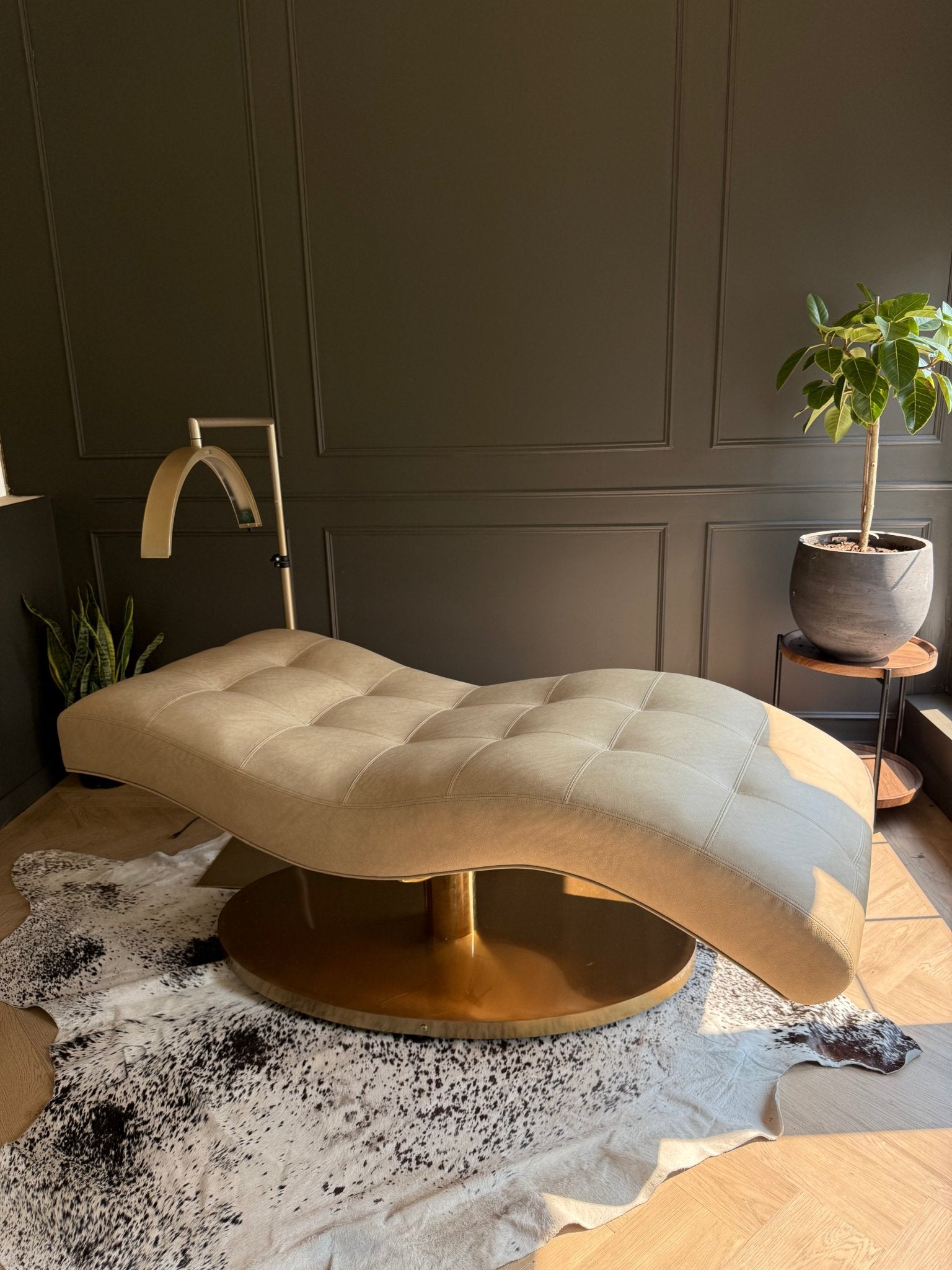 Moody Dark Wall Salon Design Makeover - Plush + Oak