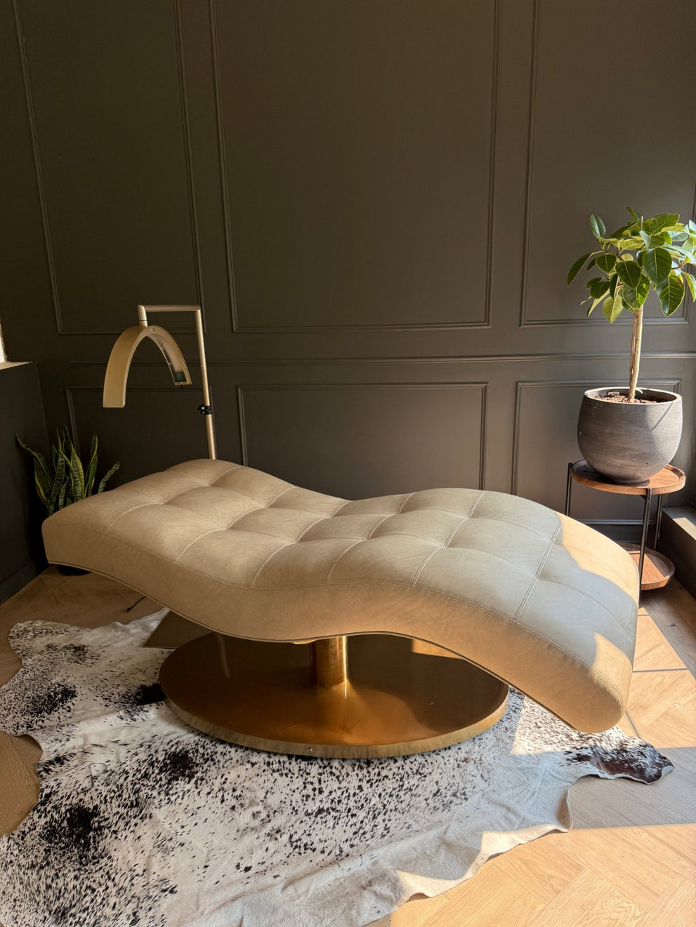 Moody Dark Wall Salon Design Makeover - Plush + Oak