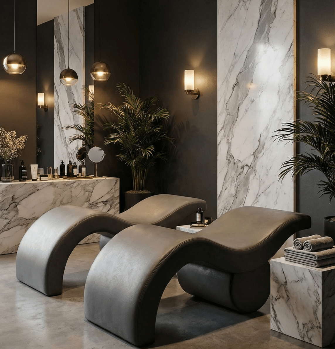 The Brynn — Lash Bed by Plush + Oak, 
The Brynn — Brow Bed by Plush + Oak, 
The Brynn— PMU Bed by Plush + Oak,  #color_charcoal