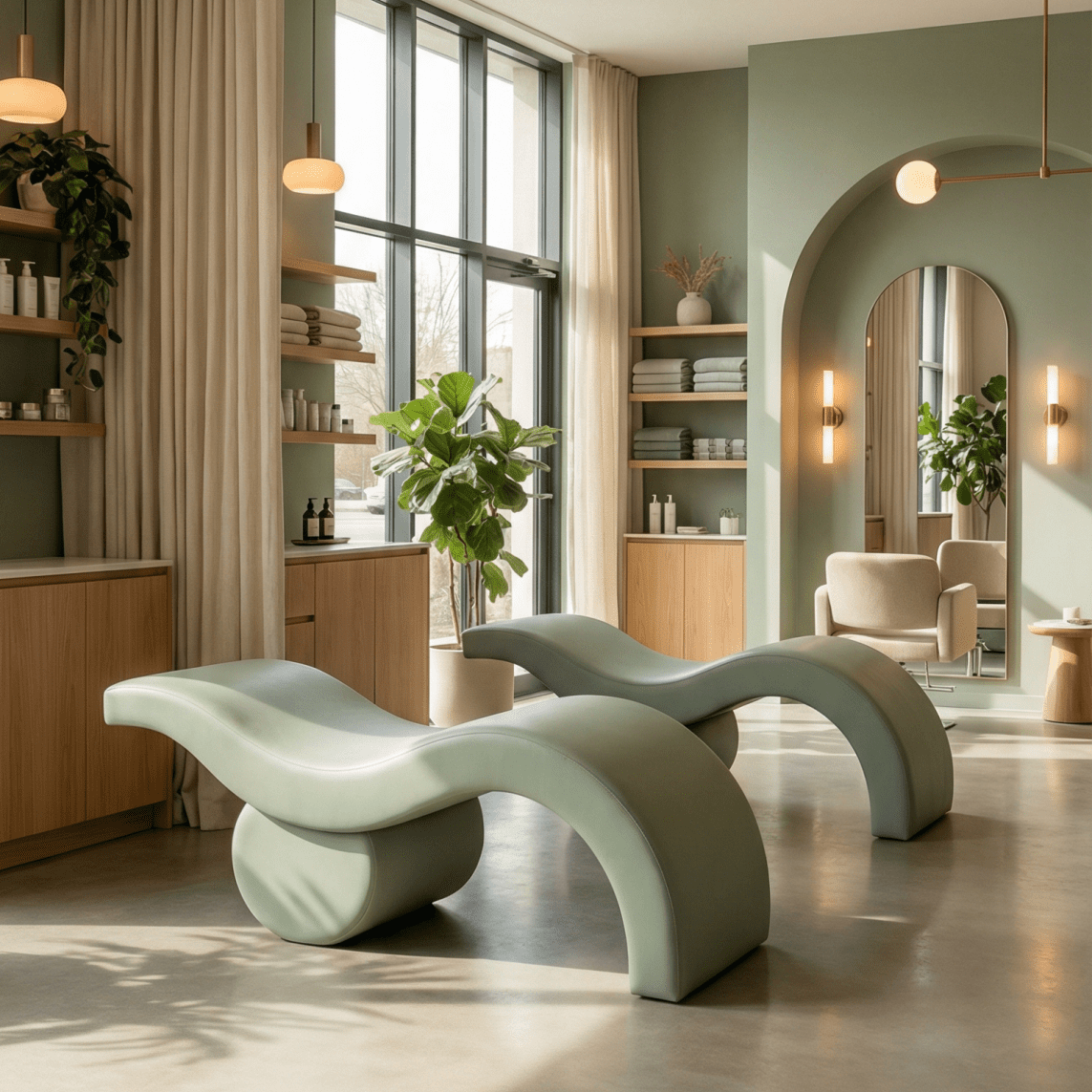 The Brynn — Lash Bed by Plush + Oak, 
The Brynn — Brow Bed by Plush + Oak, 
The Brynn— PMU Bed by Plush + Oak, #color_mint,